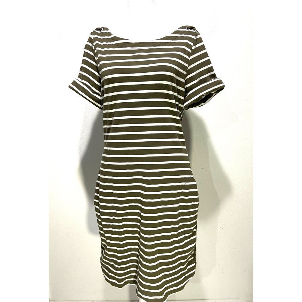 Tommy Bahama dress coastal beach classic closet staple Pocket strips women's S